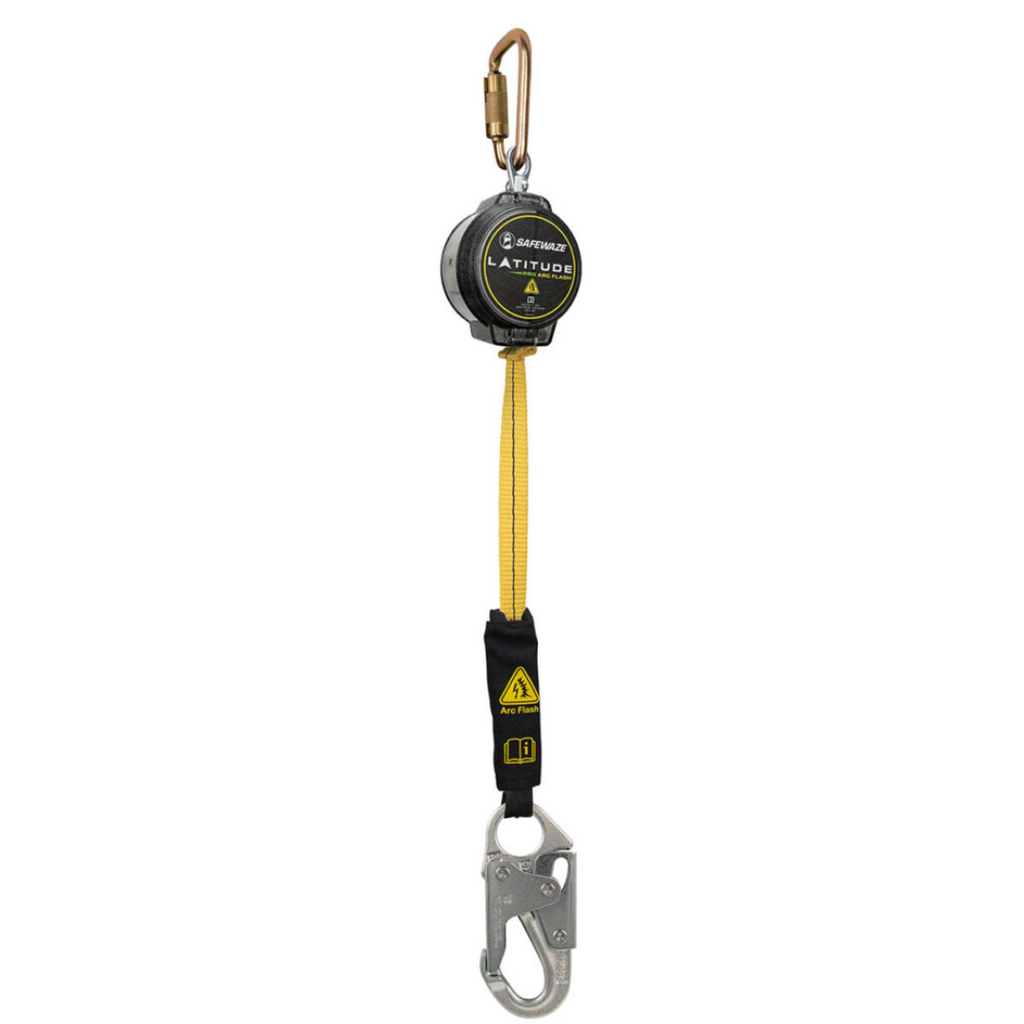 Latitude Pro Arc Flash 10' Single SRL-P: Steel Carabiner, Snap Hook