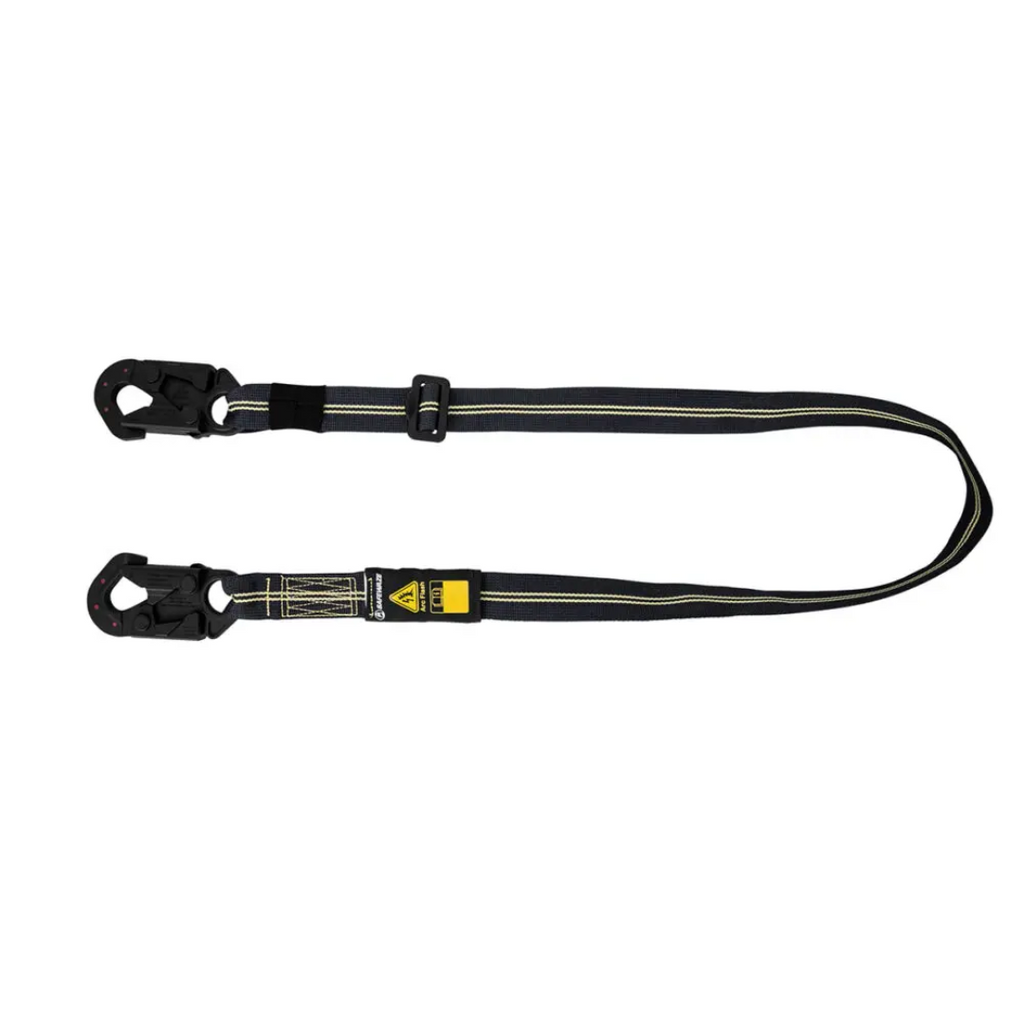 Arc Flash 4′-6′ Aramid Web Restraint Lanyard with DE Snap Hooks