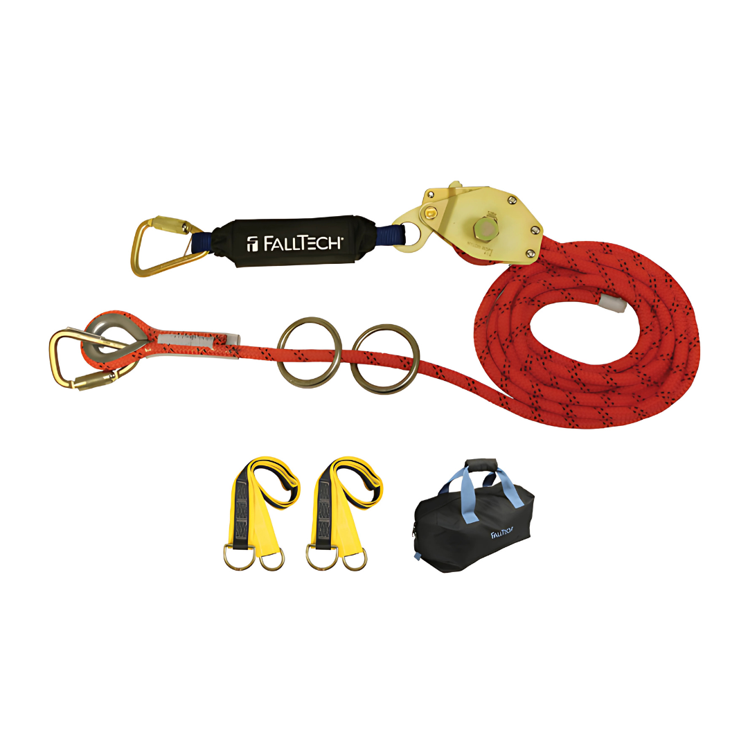 100' Temporary Rope HLL System; 2-person with Kernmantle Rope