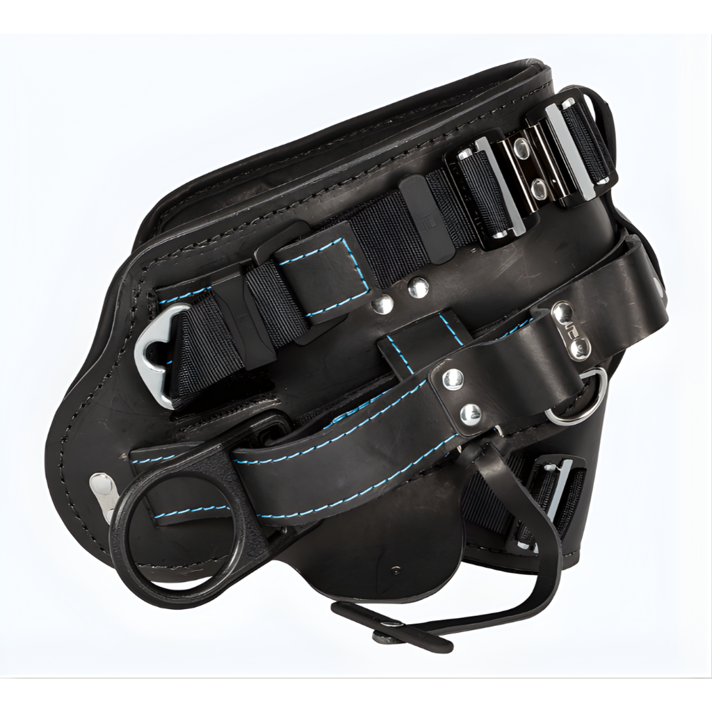 FallTech FT-Lineman Pro body belt side view with tool rings and hardware
