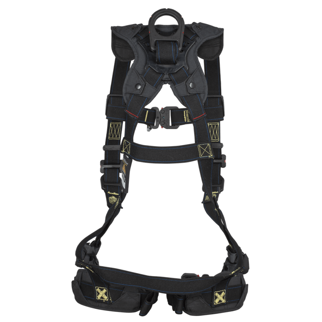FallTech FT-Arc Flash 2D climbing harness front view with leg straps