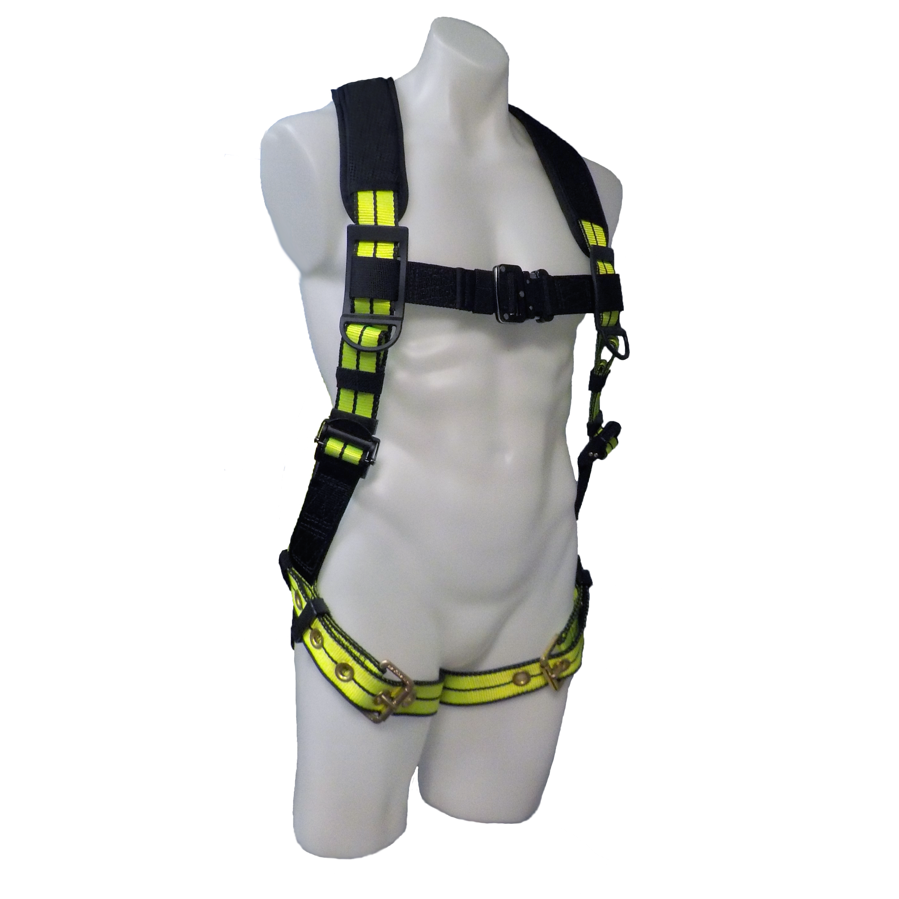 FS-FLEX185 - No-Tangle Single D-Ring Harness with Grommet Leg Straps & Back Pad